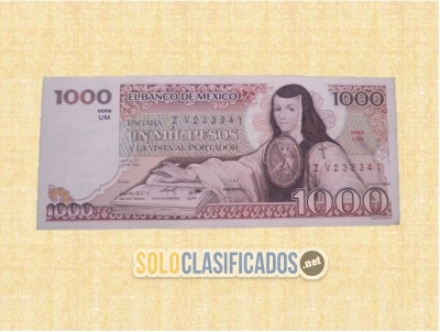 Billete con la cara de Sor Juana Inés de la Cruz en su marca de a... 