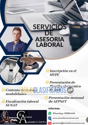 REALIZAMOS ASESORÍA LABORAL... 