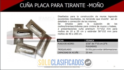 Venta de Cuña metalica para moño sencillo  para uso en construcci... 