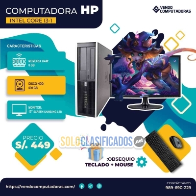Solo Clasificados - ¡PC COMPLETA LISTA PARA USAR! INCLUYE TECLADO Y MOUSE GRATIS EN PERÚ - imagen: 4