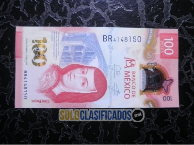 Billete de 100 pesos de Sor Juana en muy buen estado... 