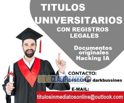 Titulos universitarios registrados legalmente vendo en linea... 