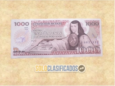 Billete mexicano con Sor Juana de Asbaje y el tintero. Nuevo, sin... 