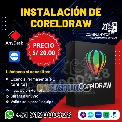 Instalación Remota CorelDraw diseño gráfico... 