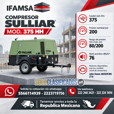 COMPRESOR SULLIAR MODELO 375 HH IFAMSA...