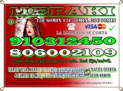 TAROT CON VISA  17 EUROS LOS 70 MINUTOSVIDENTES  LAS 24 HORAS 910... 