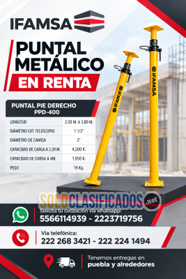 PUNTALES METALICOS AMARILLOS EN RENTA...