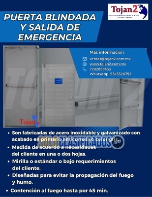 PUERTAS BLINDADAS Y SALIDAS DE EMERGENCIA... 