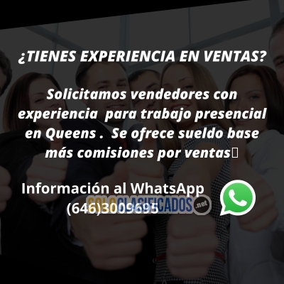 Se buscan vendedores con la experiencia en ventas (Queens)... 