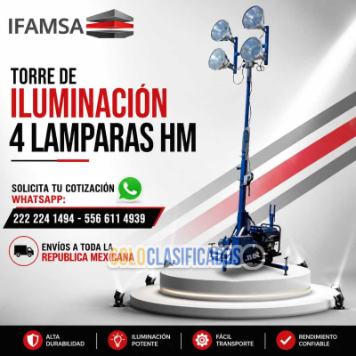 TORRE DE ILUMINACIÓN 4 LAMPARAS HYPERMAQ...