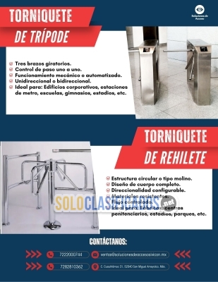 Solo Clasificados - Sivicon Torniquetes tipo Trípode y  de Rehilete - imagen: 1