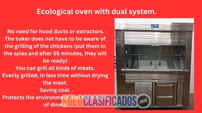 Horno ecologico con sistema dual para pollos a la brasa... 