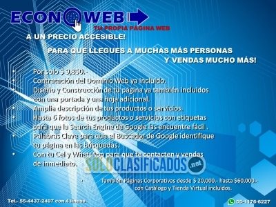 ECONOWEB TU PROPIA PAGINA WEB A PRECIO ACCESIBLE... 