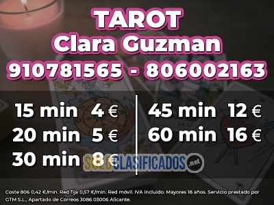 Llama y consulta el Tarot de Clara para despejar tus dudas... 