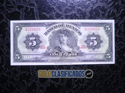 Billete de 5 pesos de La Gitana del año 1969. Sin circular... 