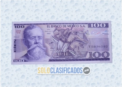 Billete de 100 pesos mexicanos con el Chac Mool y coyotes. Nuevo... 