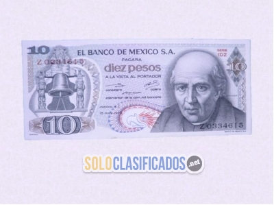 Billete de 10 pesos de 1975 con la imagen de Hidalgo. Nuevo... 