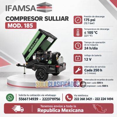 COMPRESOR SULLIAR MOD 185...