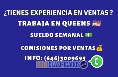 Necesitamos vendedores para trabajar en Queens... 