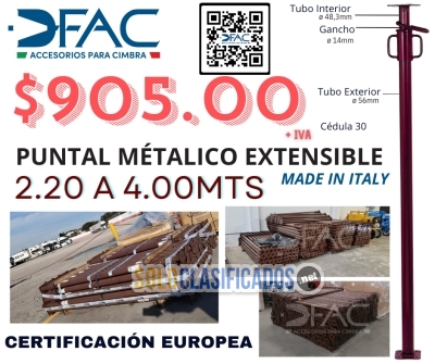 PIE DERECHO METALICO ITALIANO DE 220 A 400CMS... 