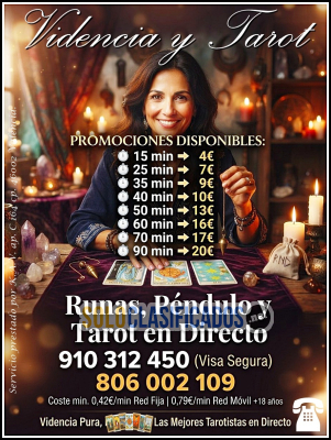 SUPER OFERTAS EN TAROT VISA LINEA DIRECTA CON VIDENTES/ CLARIVIDE...