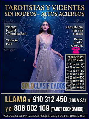 Solo Clasificados - videncia pura runas tiradas concretas tarot por telefóno 24 horas España - imagen: 1
