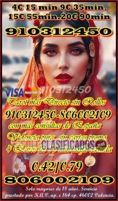 Las mejores Tarotistas  910312450  Super Promoción Tarot  4€ 15mi... 