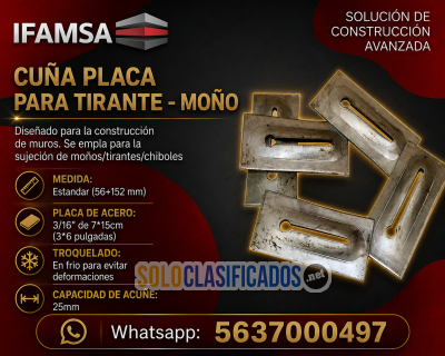 CUÑA PLACA PARA TIRANTE MOÑO PARA CIMBRA...