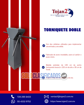 Solo Clasificados - Torniquetes para control de Acceso Tojan 2 - imagen: 3