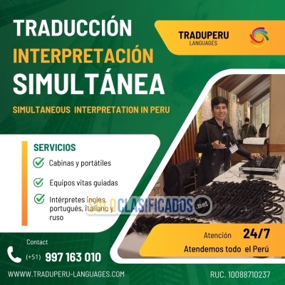 traductores cabinas y audífonos traducción simultánea  LIMA PERU... 