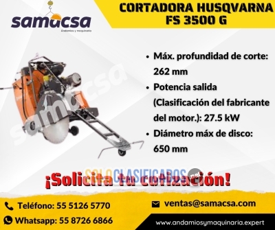 Cortadora de piso Marca HUSQVARNA de 37 hp... 
