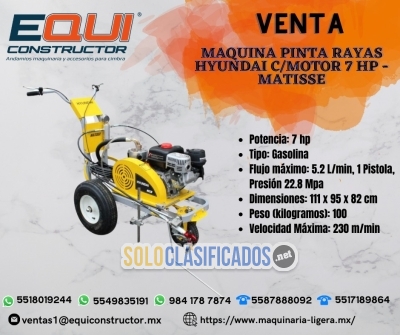 Venta De Maquina Pinta Rayas Hyundai Motor 7hp Matisse.... 