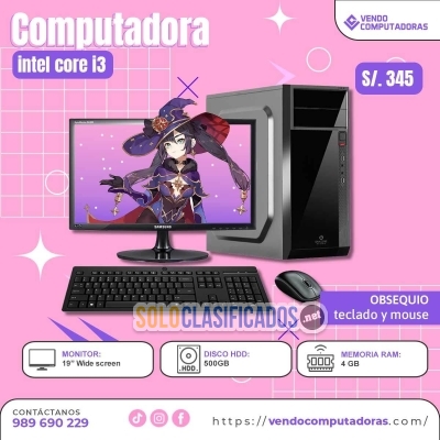 Solo Clasificados - ¡No busques más! Esta PC Intel Core i3 lo tiene TODO - imagen: 2