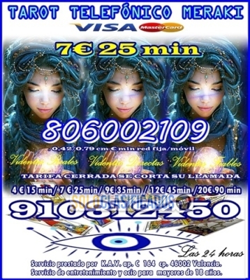 TAROT VISA ECONOMICO  35 minutos  9 € FIABLE  EN ESPAÑA LAS 24 HO... 