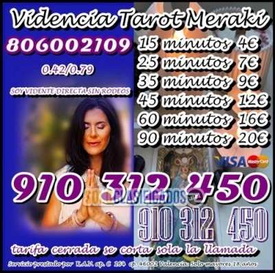 TAROT VISA ECONOMICO  35 minutos  9 € FIABLE  EN ESPAÑA LAS 24 HO... 