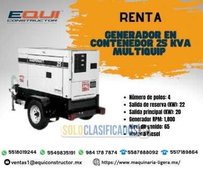 Renta Generador en Contenedor Equiconstructor... 