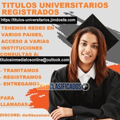 Solo Clasificados - TITULOS UNIVERSITARIOS AUTENTICOS CON REGISTRO - imagen: 1