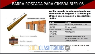 Adquiere tu BARRA ROSCADA PARA CIMBRA BIFR06... 