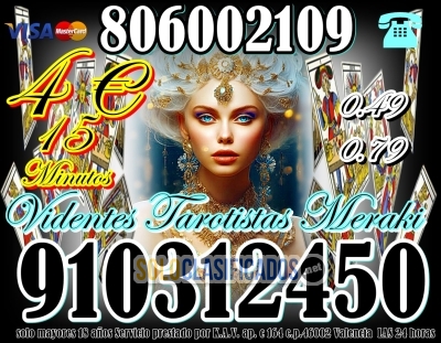 VIDENTES ESPAÑA  20 € 90 min visa cerrada Tarot España prediccion... 