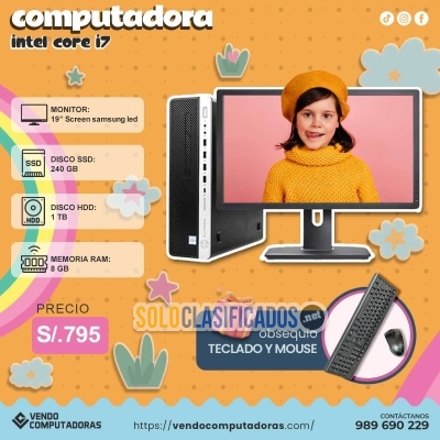 Solo Clasificados - TU NUEVA PC INTEL I7 COMPLETA Y LISTA PARA USAR ¡CONTACTA YA! - imagen: 4
