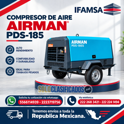 COMPRESOR DE AIRE AIRMAN MODELO PDS-185...