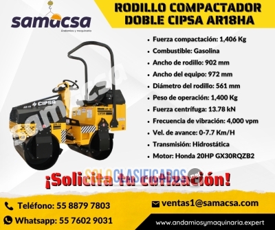 Solo Clasificados - RODILLO COMPACTADOR DOBLE CIPSA AR18HA  SAMACSA - imagen: 1