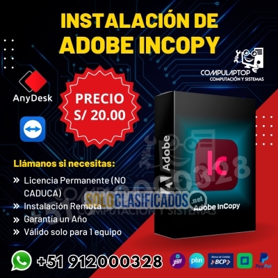 Instalación Remota Adobe InCopy programa de edición y diseño de t... 