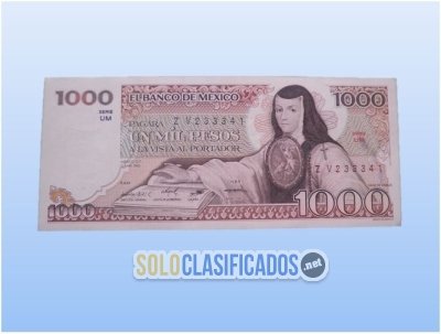 Billete de 1000 pesos mexicanos con la cara de Sor Juana en su ma... 
