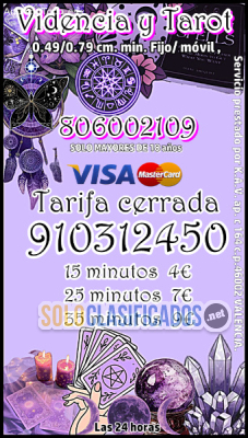 Tarot por Telefono España  las 24 horas los 7 días tarifa cerrada...