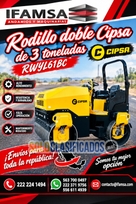 Compactador Vial CIPSA RWYL61BC – Rodillo Vibratorio Doble de 3 T...