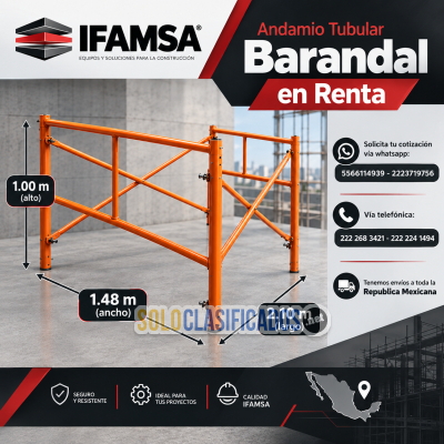 RENTA DE MODULOS DE ANDAMIO BARANDAL...
