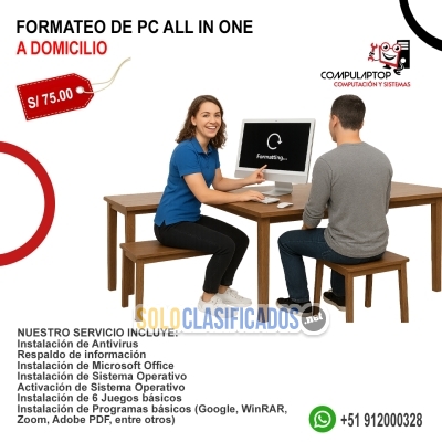 Formateo de PC All in One a domicilio (Chincha alta)... 