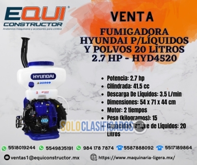 Venta Fumigadora Hyundai P/Líquidos y Polvos... 