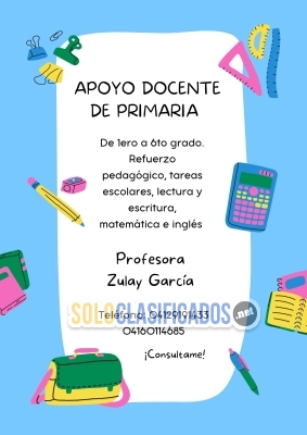 APOYO DOCENTE DE EDUCACIÓN PRIMARIA DE 1ERO A 6TO GRADO... 